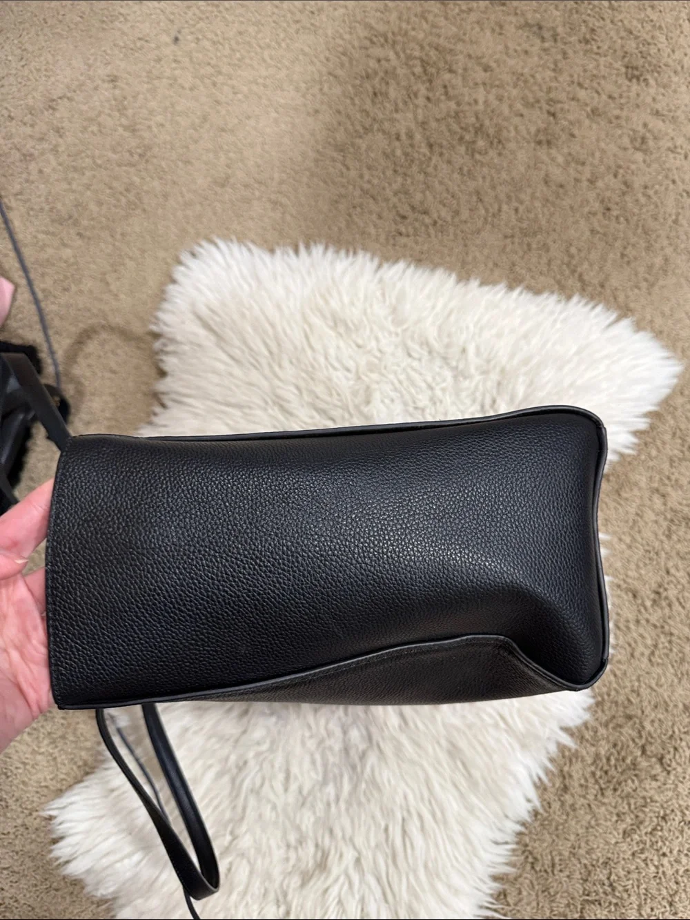 Tory Burch Carson Black Pebbled Leather Tote Bag